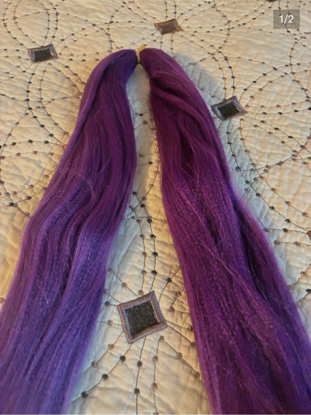Amazon Deep Purple Synthetic Ponytail Extensions - Bold Purple